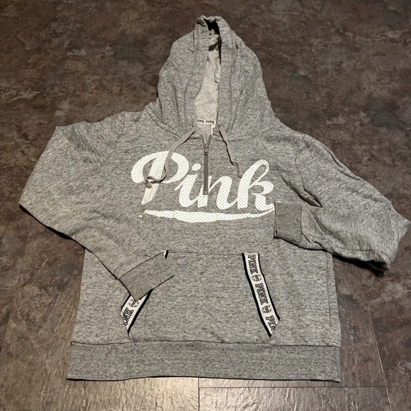 Victoria's Secret Tops - Victoria's Secret 1/4 Zip Grey Hoodie M